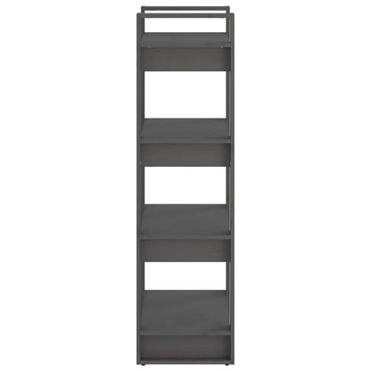 813886 vidaXL Book Cabinet/Room Divider Grey 60x35x125 cm Solid Wood