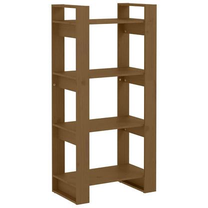 813887 vidaXL Book Cabinet/Room Divider Honey Brown 60x35x125 cm Solid Wood