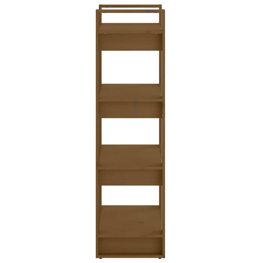813887 vidaXL Book Cabinet/Room Divider Honey Brown 60x35x125 cm Solid Wood