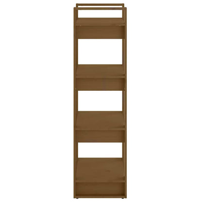 813887 vidaXL Book Cabinet/Room Divider Honey Brown 60x35x125 cm Solid Wood