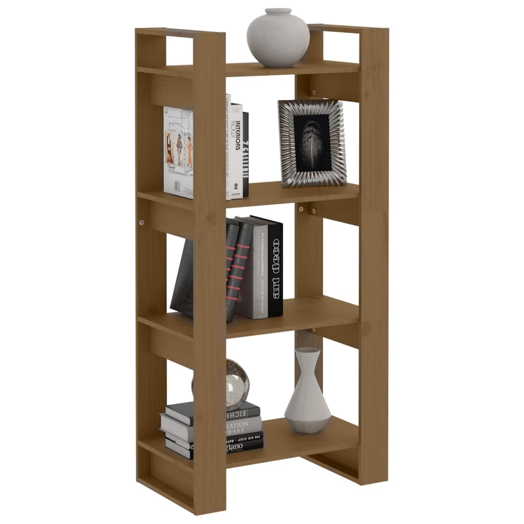 vidaXL Book Cabinet/Room Divider Honey Brown 60x35x125 cm Solid Wood