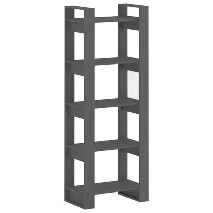 813891 vidaXL Book Cabinet/Room Divider Grey 60x35x160 cm Solid Wood