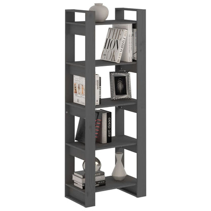 vidaXL Book Cabinet/Room Divider Grey 60x35x160 cm Solid Wood