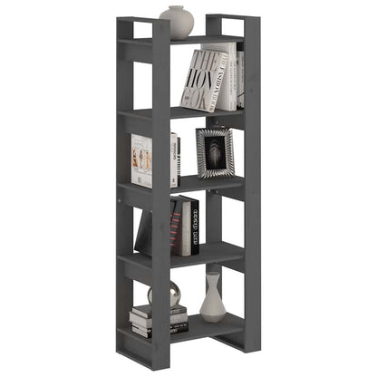 813891 vidaXL Book Cabinet/Room Divider Grey 60x35x160 cm Solid Wood