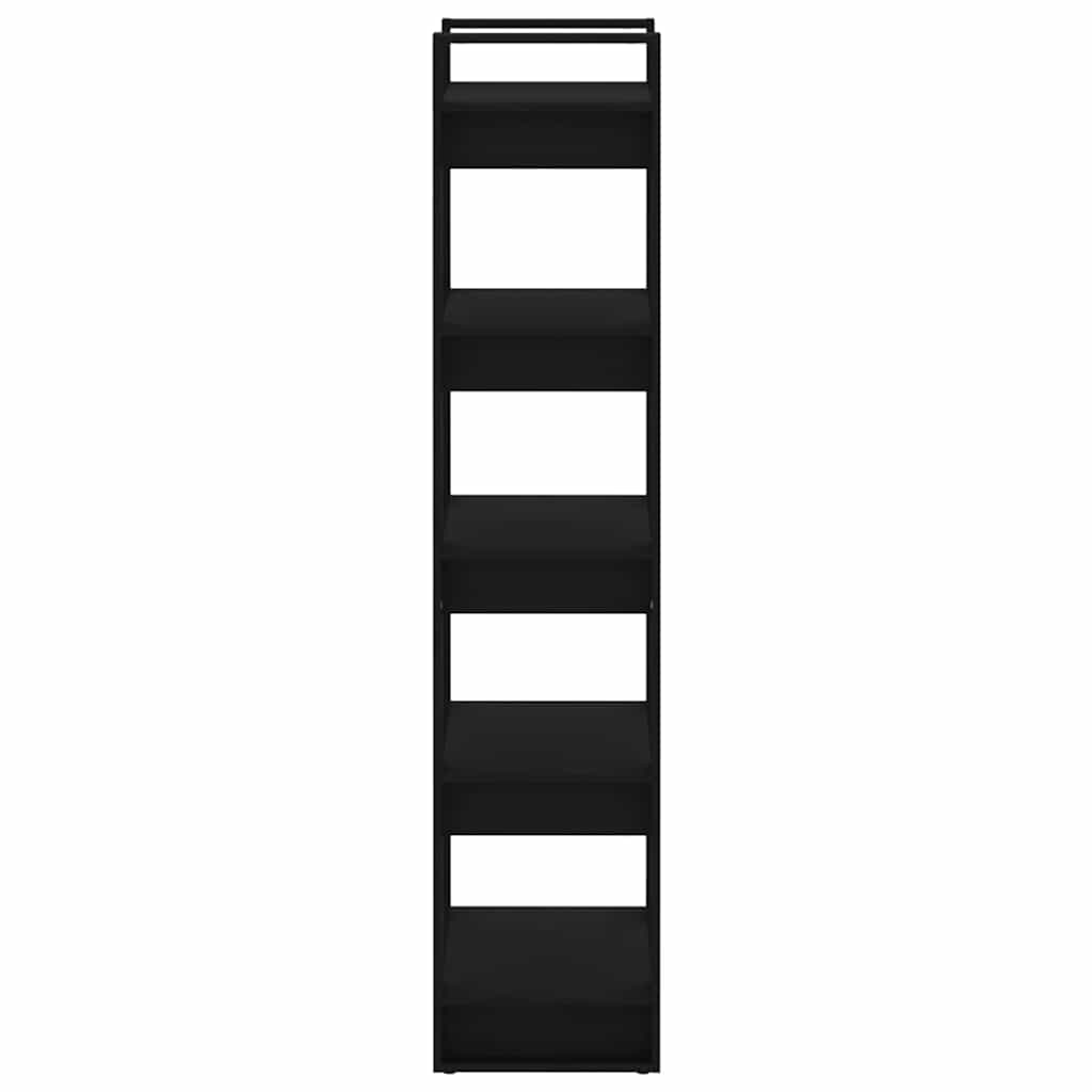 813893 vidaXL Book Cabinet/Room Divider Black 60x35x160 cm Solid Wood