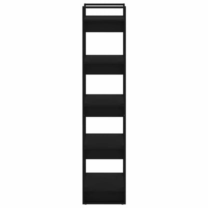 813893 vidaXL Book Cabinet/Room Divider Black 60x35x160 cm Solid Wood
