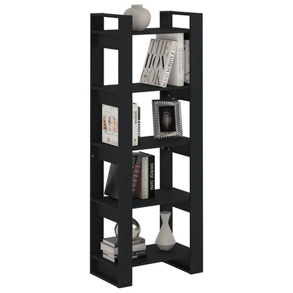 813893 vidaXL Book Cabinet/Room Divider Black 60x35x160 cm Solid Wood