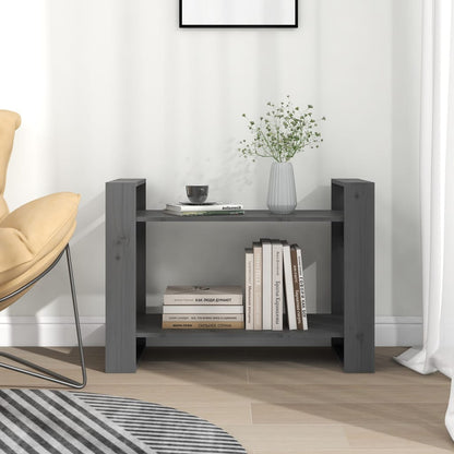vidaXL Book Cabinet/Room Divider Grey 80x35x56.5 cm Solid Wood Pine