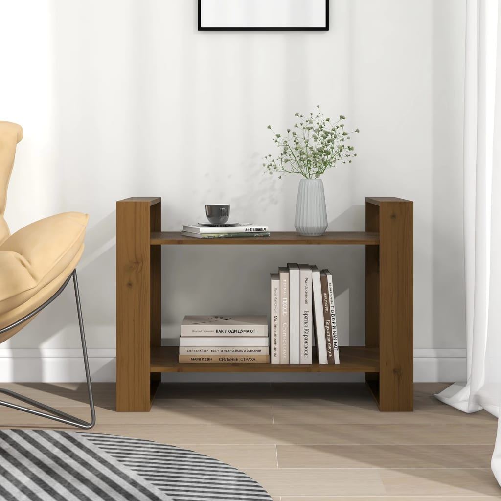 vidaXL Book Cabinet/Room Divider Honey Brown 80x35x56.5 cm Solid Wood