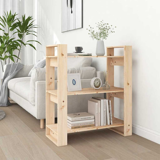 813899 vidaXL Book Cabinet/Room Divider 80x35x91 cm Solid Wood Pine