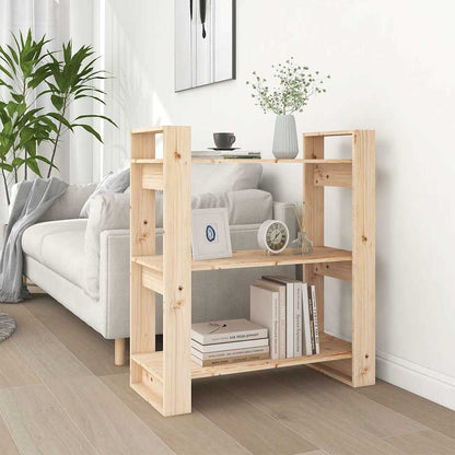 813899 vidaXL Book Cabinet/Room Divider 80x35x91 cm Solid Wood Pine