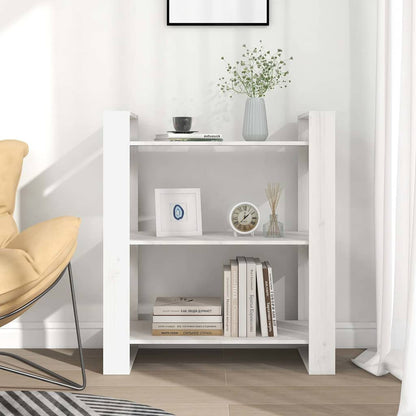 813900 vidaXL Book Cabinet/Room Divider White 80x35x91 cm Solid Wood Pine