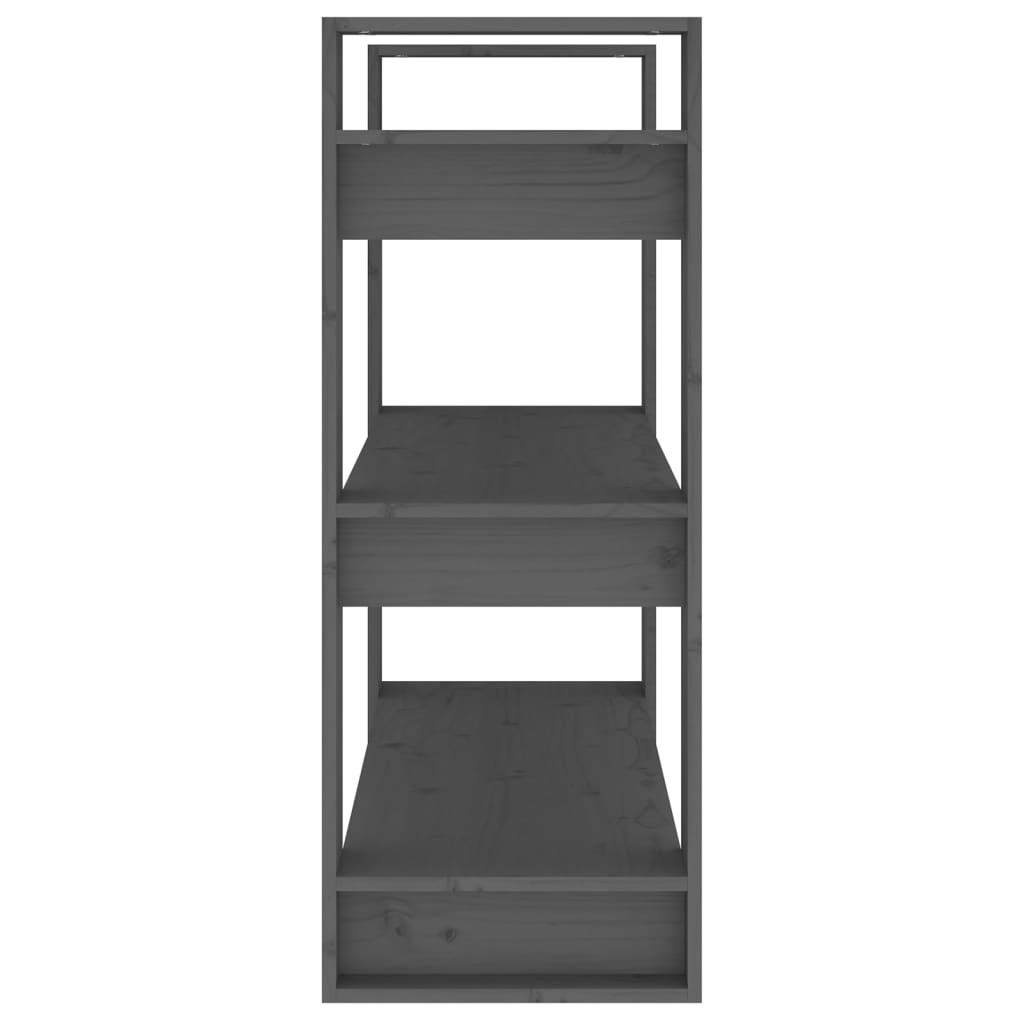 vidaXL Book Cabinet/Room Divider Grey 80x35x91 cm Solid Wood Pine