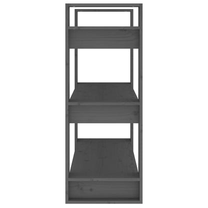vidaXL Book Cabinet/Room Divider Grey 80x35x91 cm Solid Wood Pine
