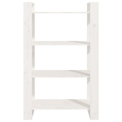 vidaXL Book Cabinet/Room Divider White 80x35x125 cm Solid Wood Pine