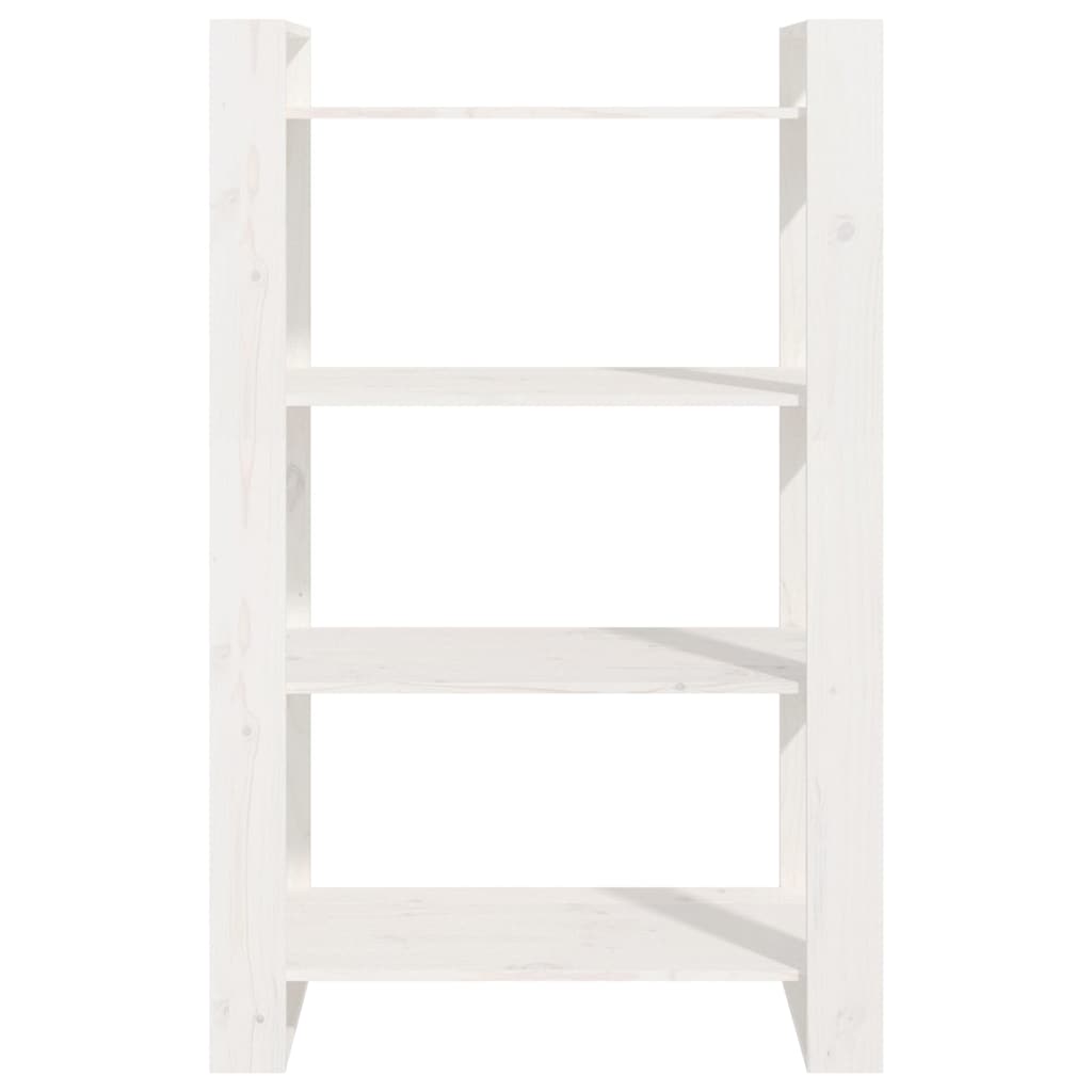 vidaXL Book Cabinet/Room Divider White 80x35x125 cm Solid Wood Pine