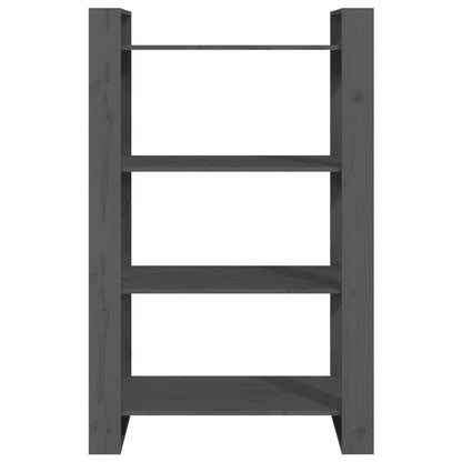 vidaXL Book Cabinet/Room Divider Grey 80x35x125 cm Solid Wood Pine