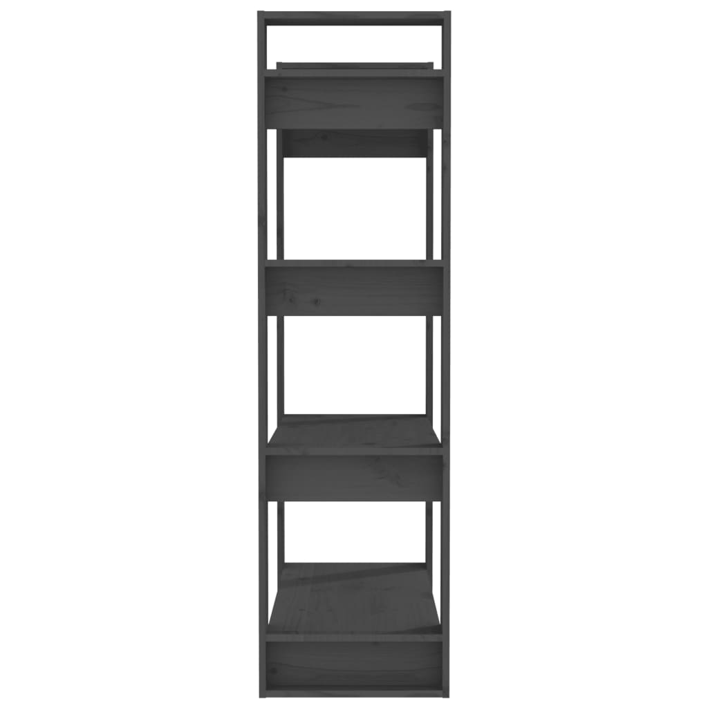 vidaXL Book Cabinet/Room Divider Grey 80x35x125 cm Solid Wood Pine