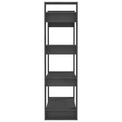 vidaXL Book Cabinet/Room Divider Grey 80x35x125 cm Solid Wood Pine