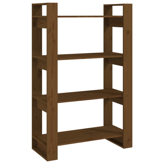 vidaXL Book Cabinet/Room Divider Honey Brown 80x35x125 cm Solid Wood