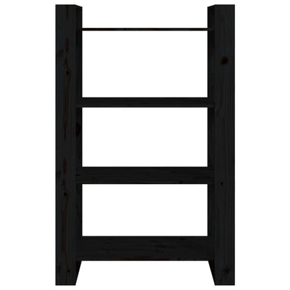 vidaXL Book Cabinet | Black | Solid pine wood | 80 x 35 x 125 cm | Book Cabinet