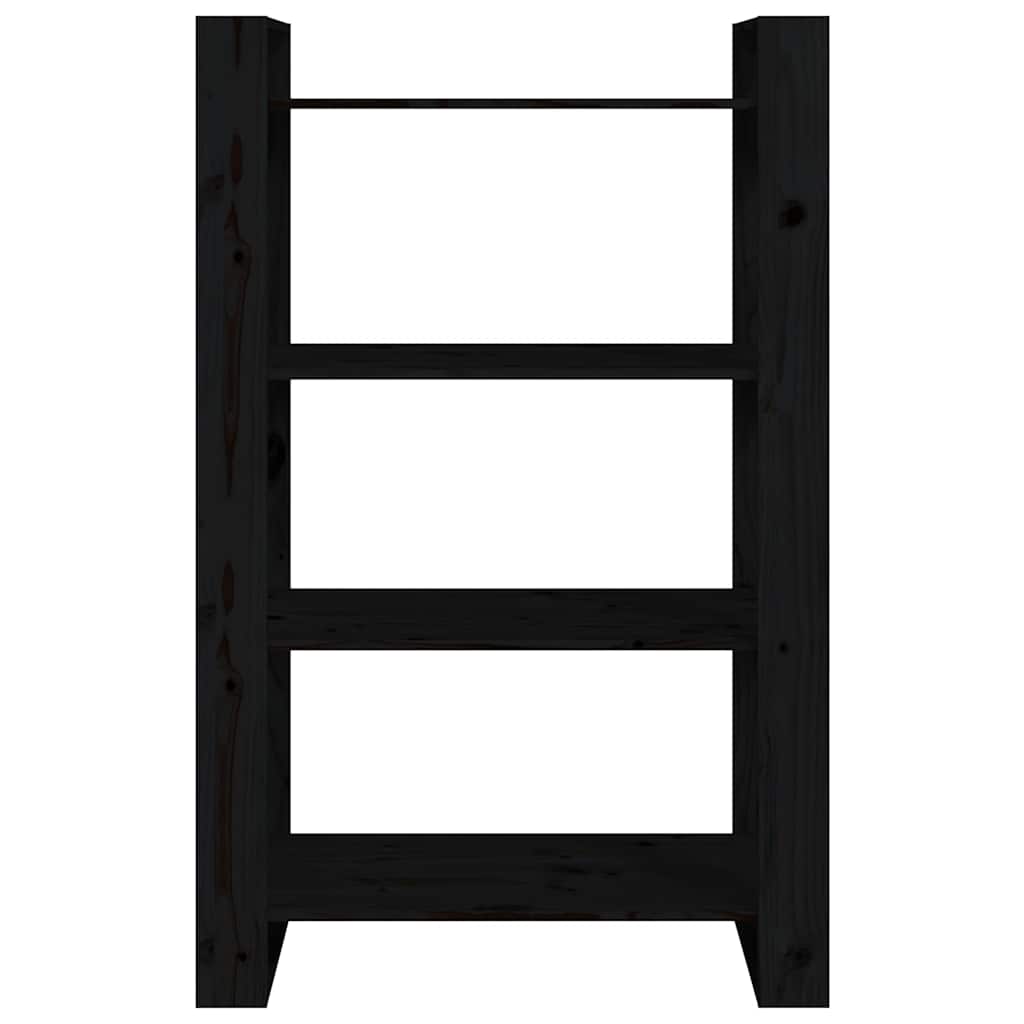 vidaXL Book Cabinet/Room Divider Black 80x35x125 cm Solid Wood Pine
