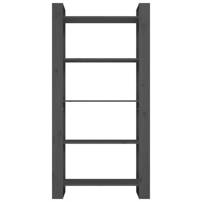 vidaXL Book Cabinet/Room Divider Grey 80x35x160 cm Solid Wood