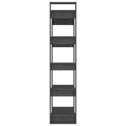 vidaXL Book Cabinet/Room Divider Grey 80x35x160 cm Solid Wood