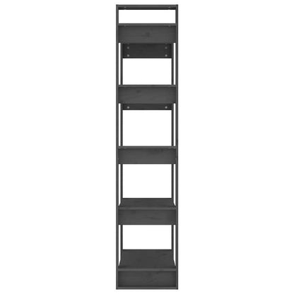 vidaXL Book Cabinet/Room Divider Grey 80x35x160 cm Solid Wood