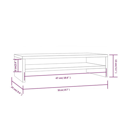 813914 vidaXL Monitor Stand 50x24x13 cm Solid Wood Pine