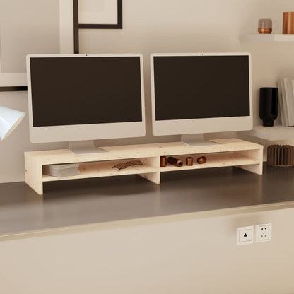 813919 vidaXL Monitor Stand 100x24x13 cm Solid Wood Pine
