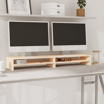 813919 vidaXL Monitor Stand 100x24x13 cm Solid Wood Pine