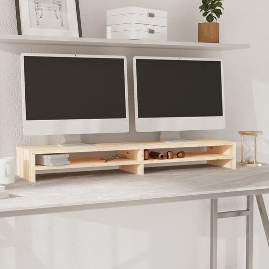 813919 vidaXL Monitor Stand 100x24x13 cm Solid Wood Pine