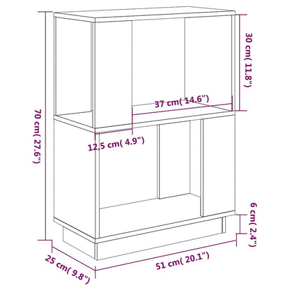 814029 vidaXL Book Cabinet/Room Divider 51x25x70 cm Solid Wood Pine