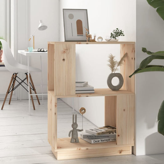 814029 vidaXL Book Cabinet/Room Divider 51x25x70 cm Solid Wood Pine