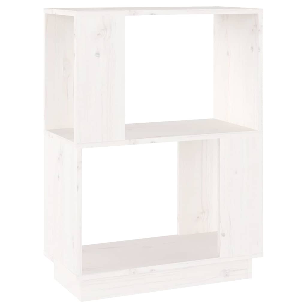 814030 vidaXL Book Cabinet/Room Divider White 51x25x70 cm Solid Wood Pine
