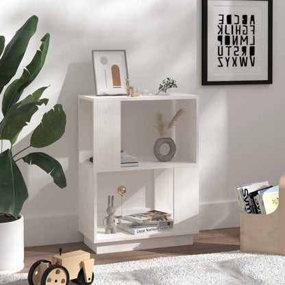 814030 vidaXL Book Cabinet/Room Divider White 51x25x70 cm Solid Wood Pine