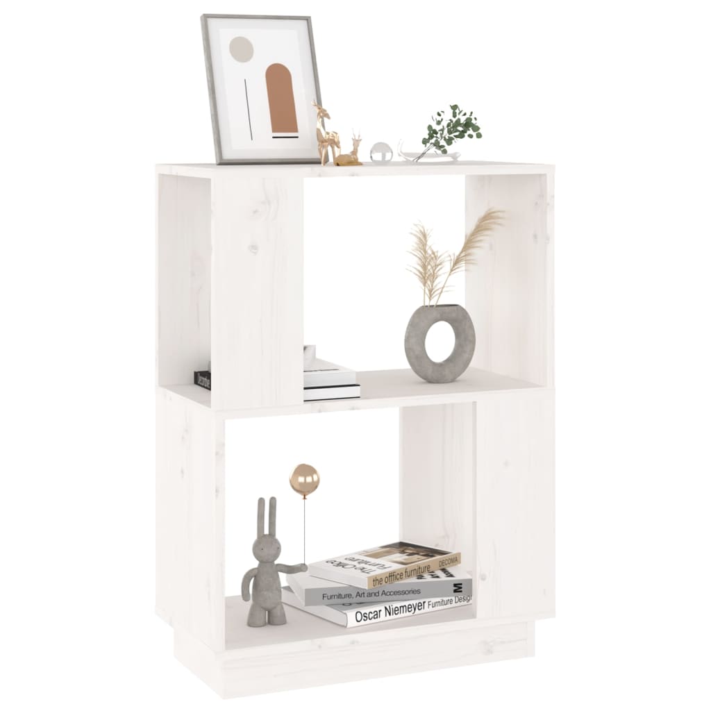 vidaXL Book Cabinet/Room Divider White 51x25x70 cm Solid Wood Pine