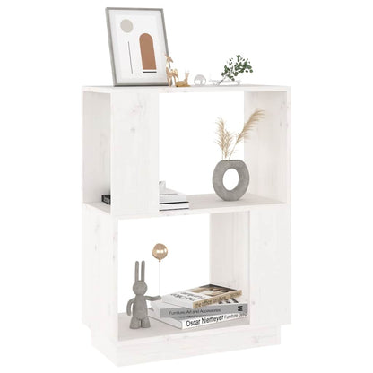 814030 vidaXL Book Cabinet/Room Divider White 51x25x70 cm Solid Wood Pine
