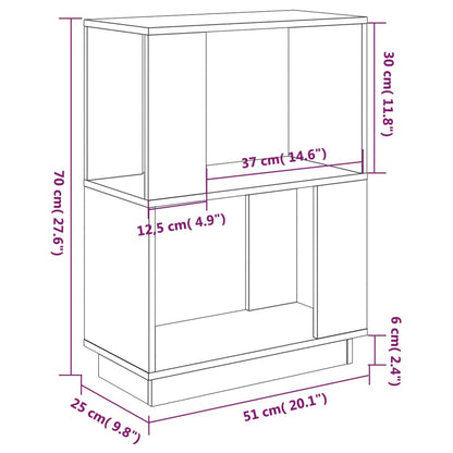vidaXL Book Cabinet/Room Divider White 51x25x70 cm Solid Wood Pine