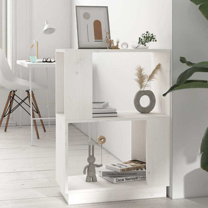 814030 vidaXL Book Cabinet/Room Divider White 51x25x70 cm Solid Wood Pine