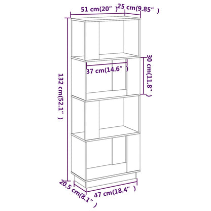 vidaXL Book Cabinet/Room Divider 51x25x132 cm Solid Wood Pine