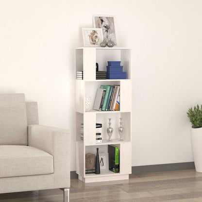 vidaXL Book Cabinet/Room Divider White 51x25x132 cm Solid Wood Pine