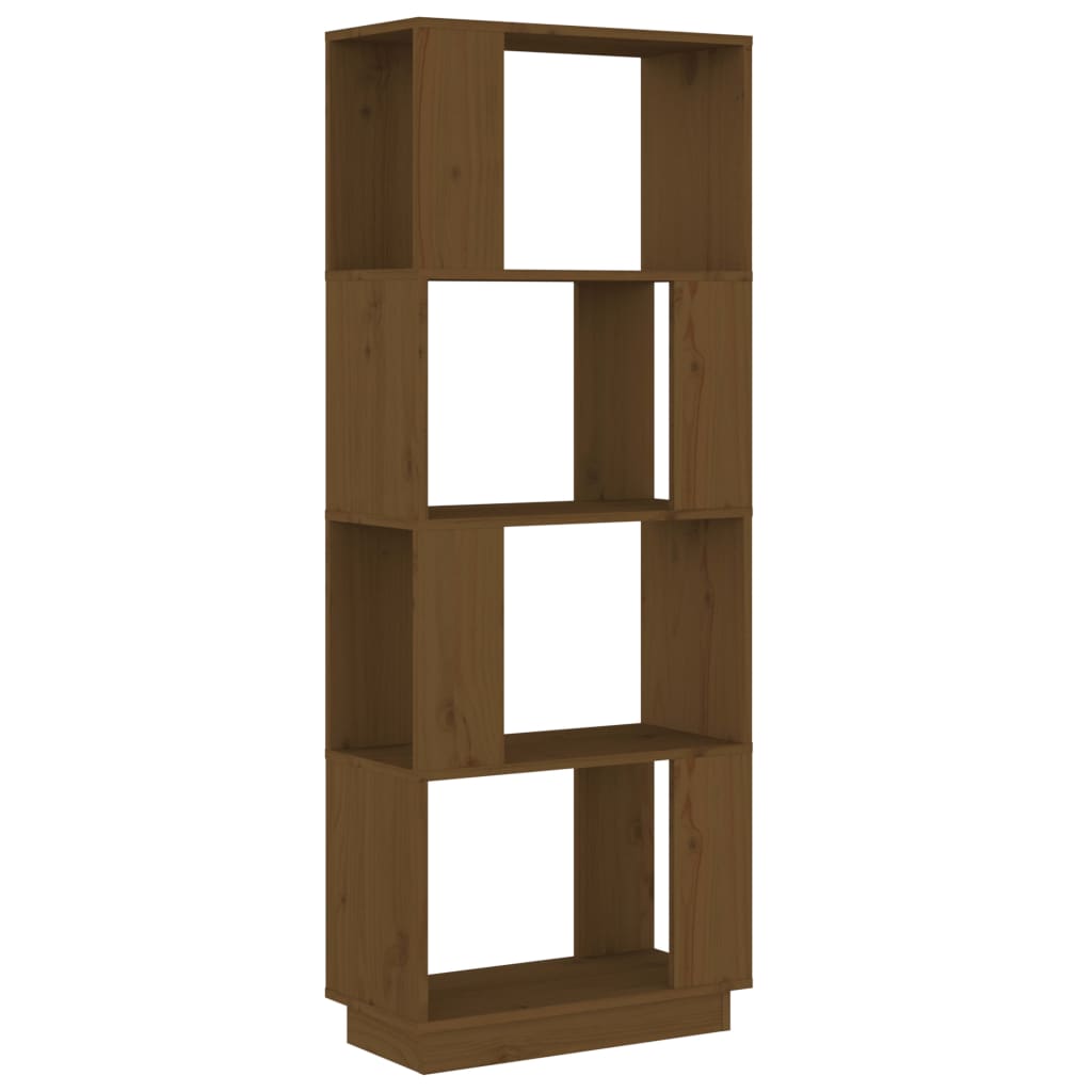 vidaXL Book Cabinet/Room Divider Honey Brown 51x25x132 cm Solid Wood Pine