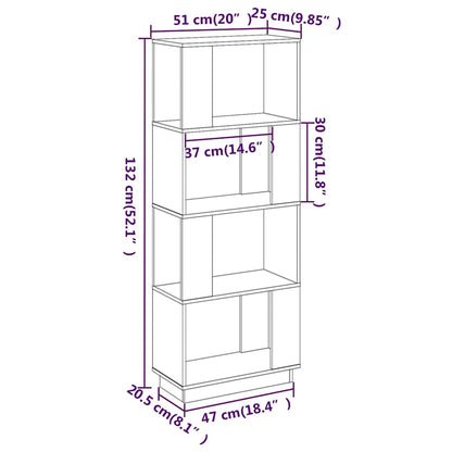 vidaXL Book Cabinet/Room Divider Honey Brown 51x25x132 cm