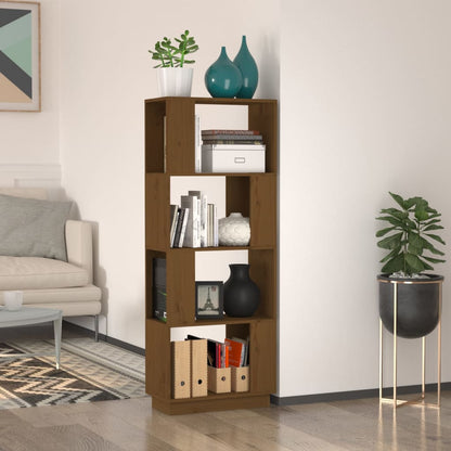 vidaXL Book Cabinet/Room Divider Honey Brown 51x25x132 cm Solid Wood Pine