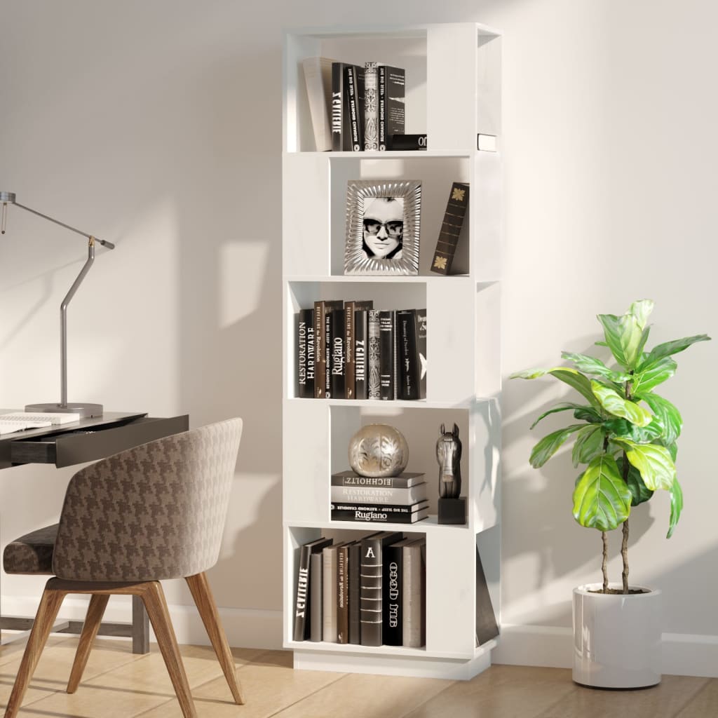 vidaXL Book Cabinet/Room Divider White 51x25x163.5 cm Solid Wood Pine