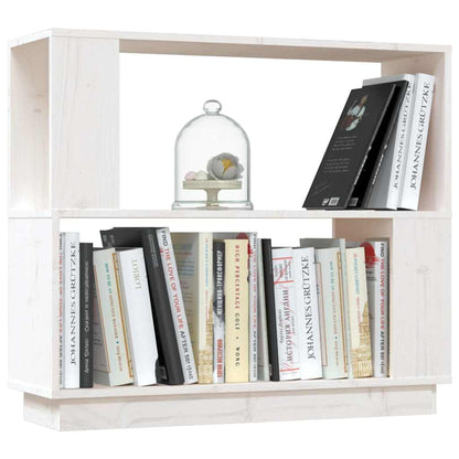 814050 vidaXL Book Cabinet/Room Divider White 80x25x70 cm Solid Wood Pine