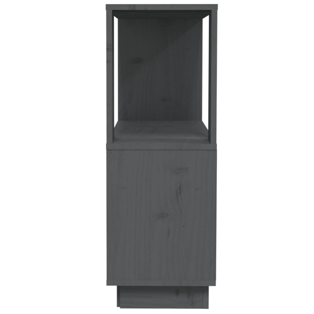 vidaXL Book Cabinet/Room Divider Grey 80x25x70 cm Solid Wood Pine
