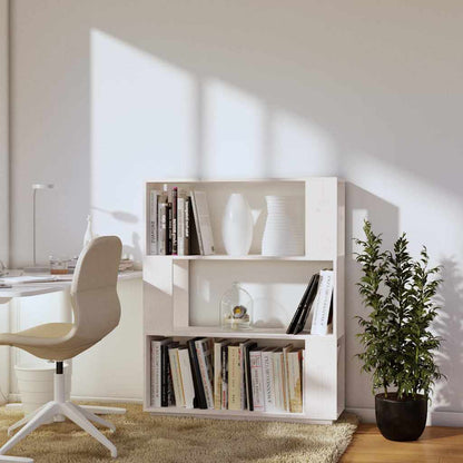 vidaXL Book Cabinet/Room Divider White 80x25x101 cm Solid Wood Pine